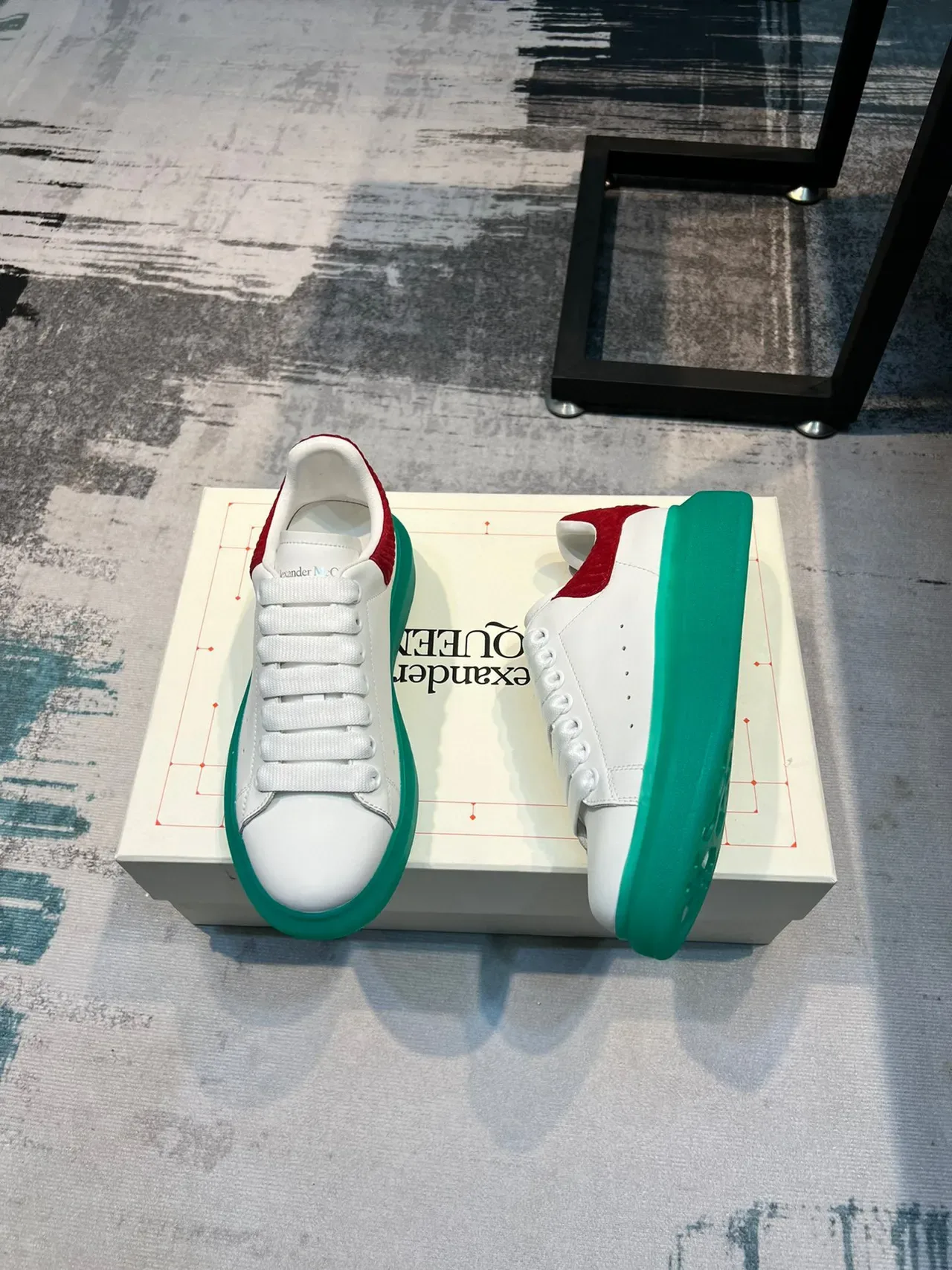 Alexander McQueen Oversized Sneaker White Red Green Lifestyle Sneakers 4