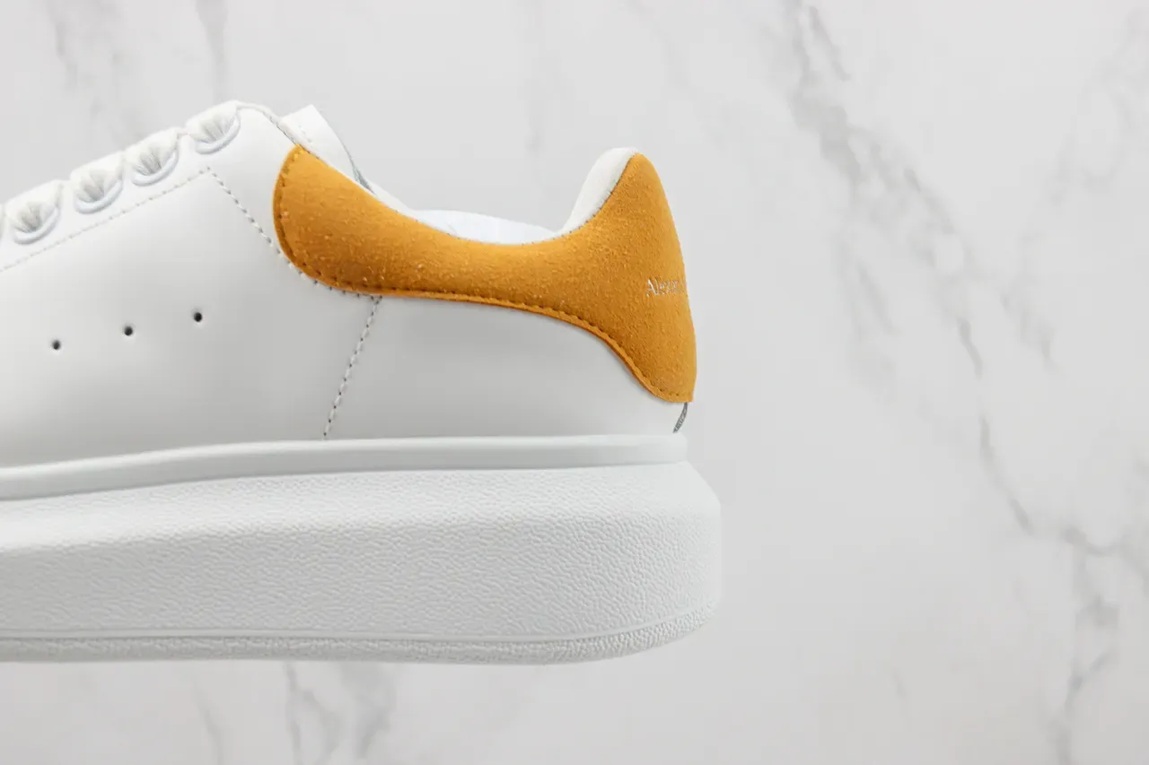 Alexander McQueen 白色黄色 超大鞋底 光滑皮革鞋面 生活方式运动鞋 7