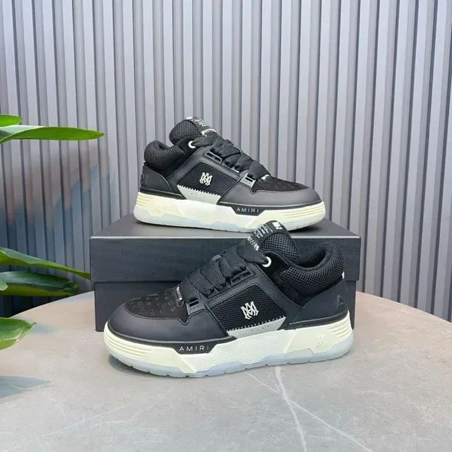 Amiri Chaussures Lifestyle Noir et Beige Low-Top avec Tige en Matériau Mixte 3