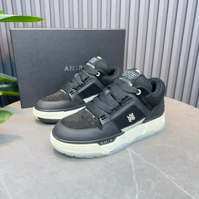 Amiri Chaussures Lifestyle Noir et Beige Low-Top avec Tige en Matériau Mixte 9