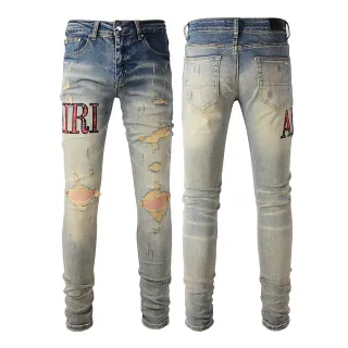 Amiri Pantalones Vaqueros Slim-Fit con Logo Distressed