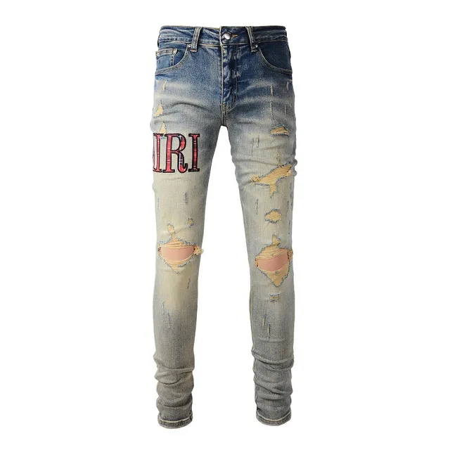 Amiri Pantalones Vaqueros Slim-Fit con Logo Distressed 5