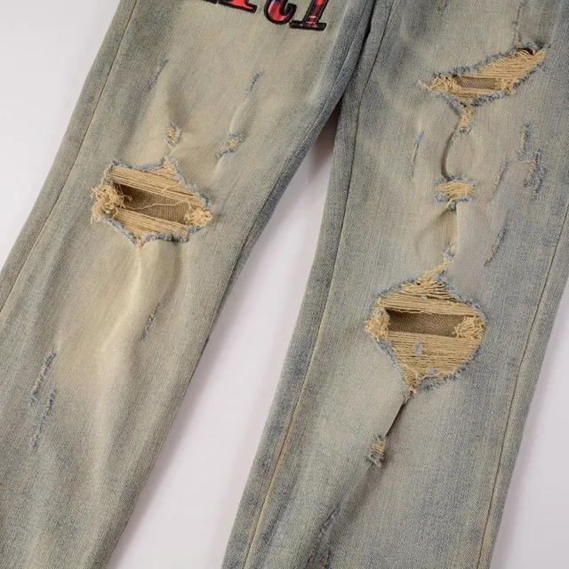 Amiri Pantalones Vaqueros Slim-Fit con Logo Distressed 11