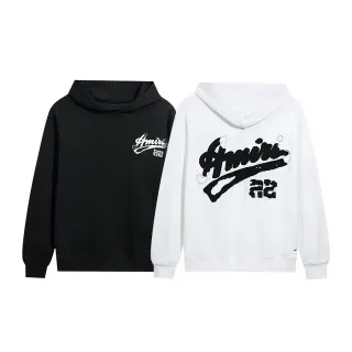 Amiri Graphic Logo Black White Relaxed-Fit Hoodie