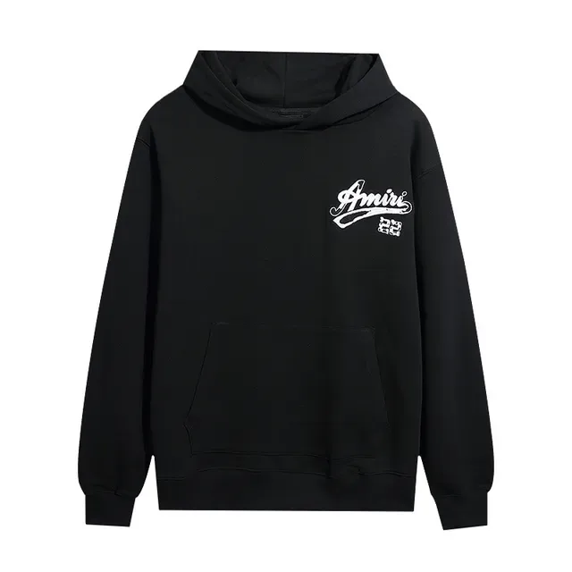 Amiri Graphic Logo Black White Relaxed-Fit Hoodie 4