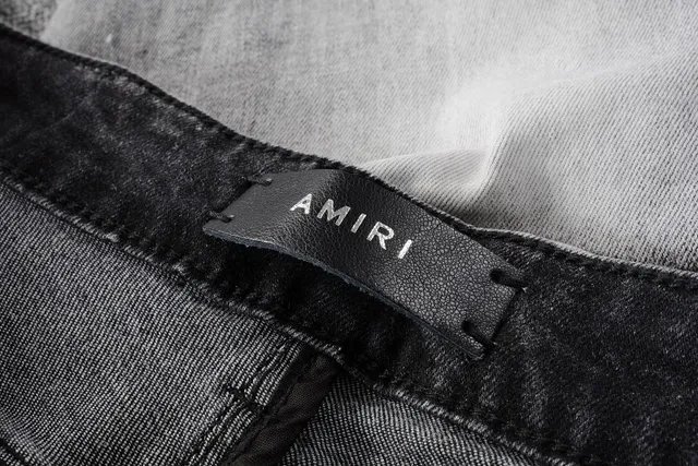 Amiri Jeans Gris Negro Desgastados Patchwork 7