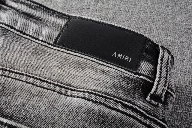 Amiri Jeans Gris Negro Desgastados Patchwork 9