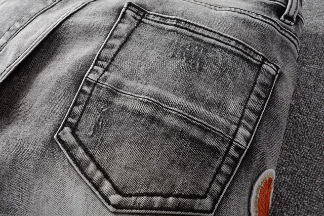 Amiri Jeans Gris Negro Desgastados Patchwork 10