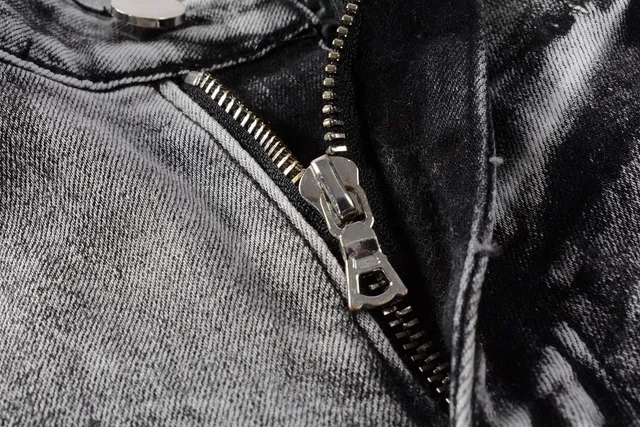 Amiri Jeans Gris Negro Desgastados Patchwork 15