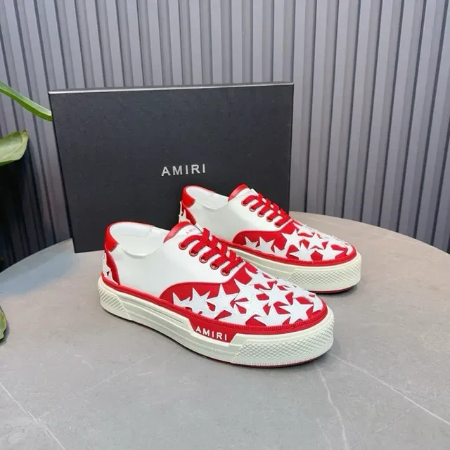 Amiri MA Court Star-Perforated लाल और सफेद लाइफस्टाइल स्नीकर 5