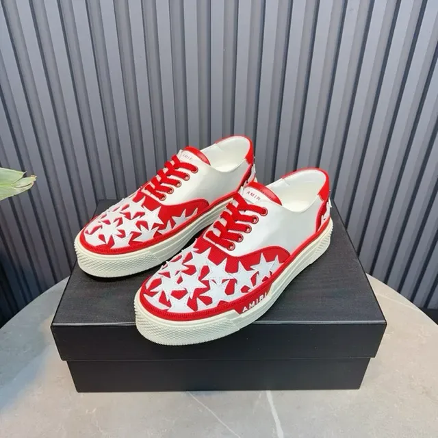 Amiri MA Court Star-Perforated लाल और सफेद लाइफस्टाइल स्नीकर 7