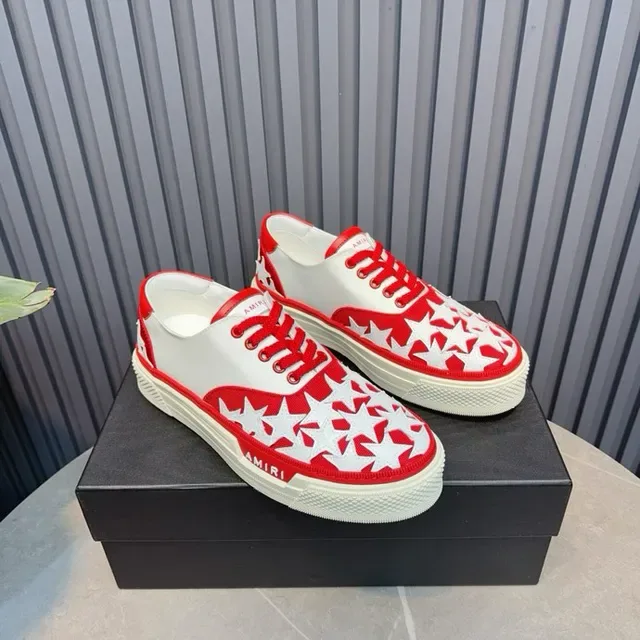Amiri MA Court Star-Perforated लाल और सफेद लाइफस्टाइल स्नीकर 8
