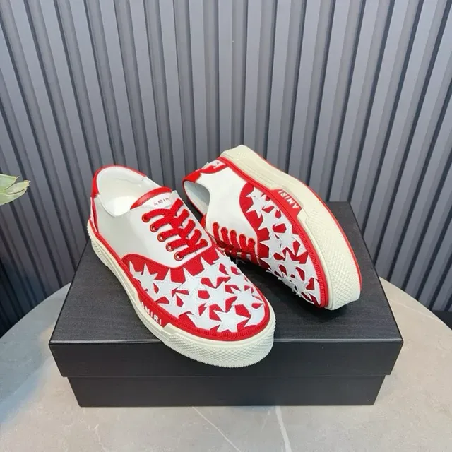 Amiri MA Court Star-Perforated लाल और सफेद लाइफस्टाइल स्नीकर 9