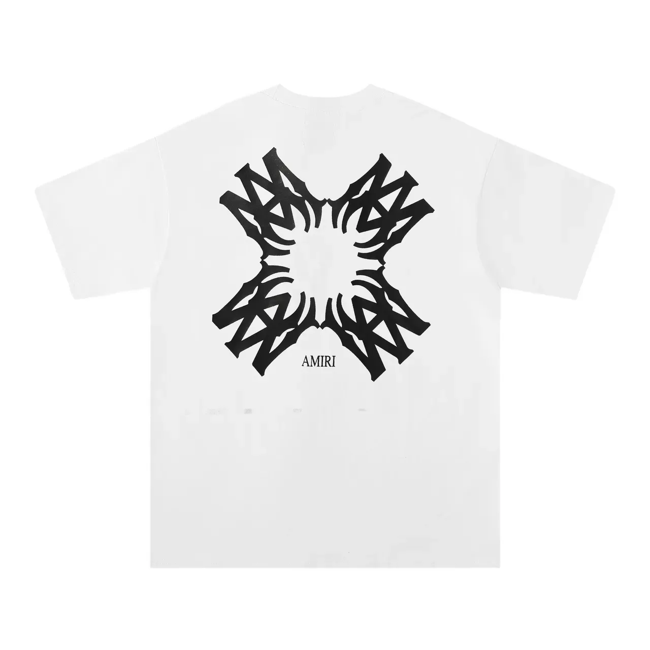 Camiseta Amiri Skel Top Negro y Blanco Cuello Redondo Corte Holgado 4