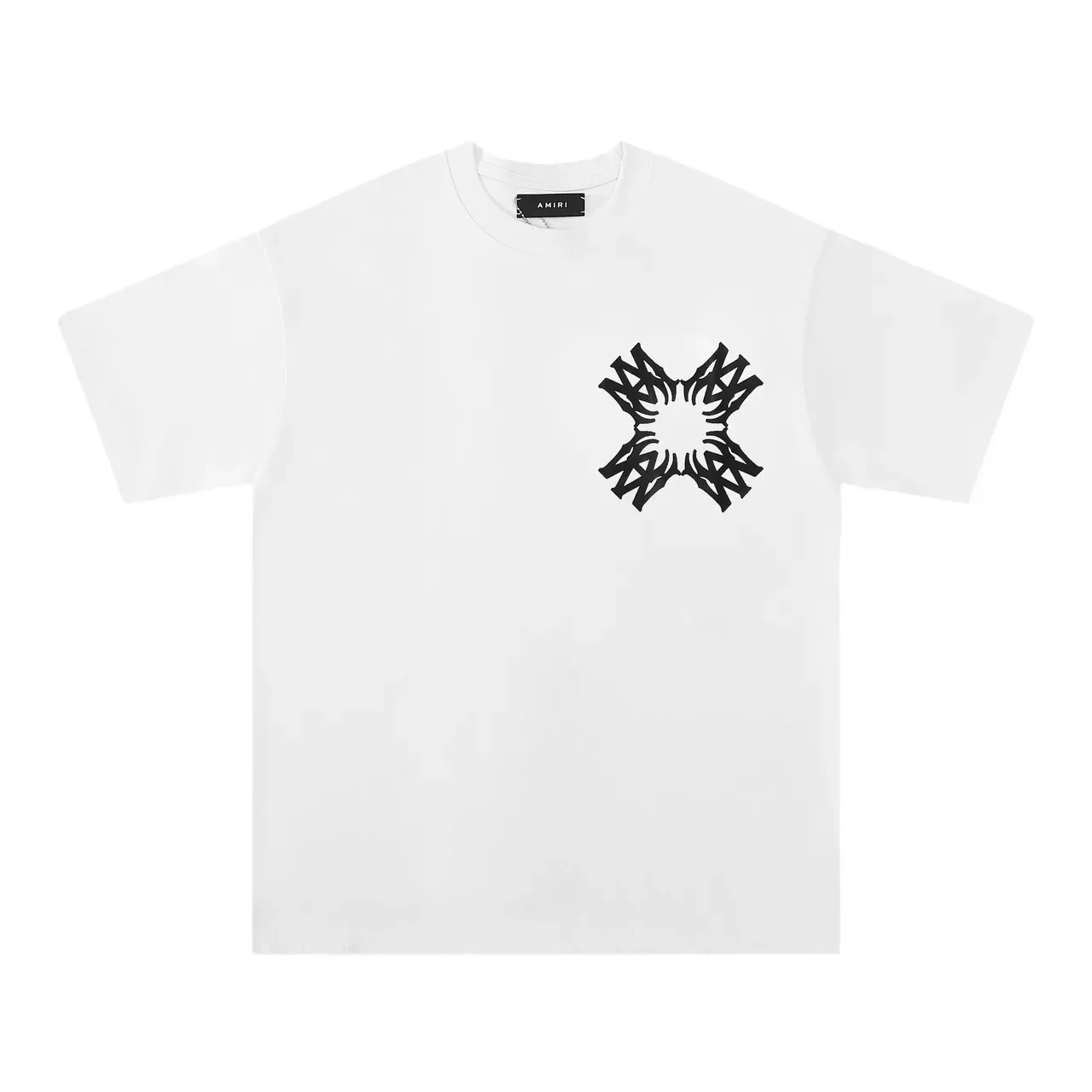 Camiseta Amiri Skel Top Negro y Blanco Cuello Redondo Corte Holgado 5