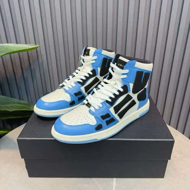 Amiri Skel Top High Blue White Black Lifestyle Sneakers 2