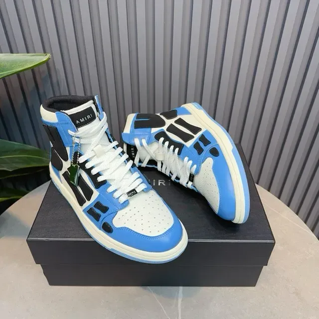 Amiri Skel Top High Blue White Black Lifestyle Sneakers 4