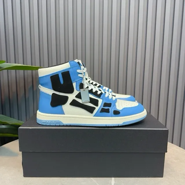 Amiri Skel Top High Blue White Black Lifestyle Sneakers 5