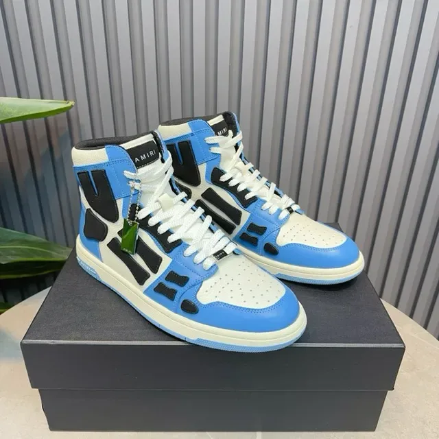 Amiri Skel Top High Blue White Black Lifestyle Sneakers 6