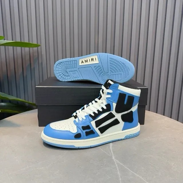 Amiri Skel Top High Blue White Black Lifestyle Sneakers 7