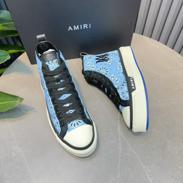 Amiri Skel Top 浅蓝色头巾印花生活方式运动鞋 8