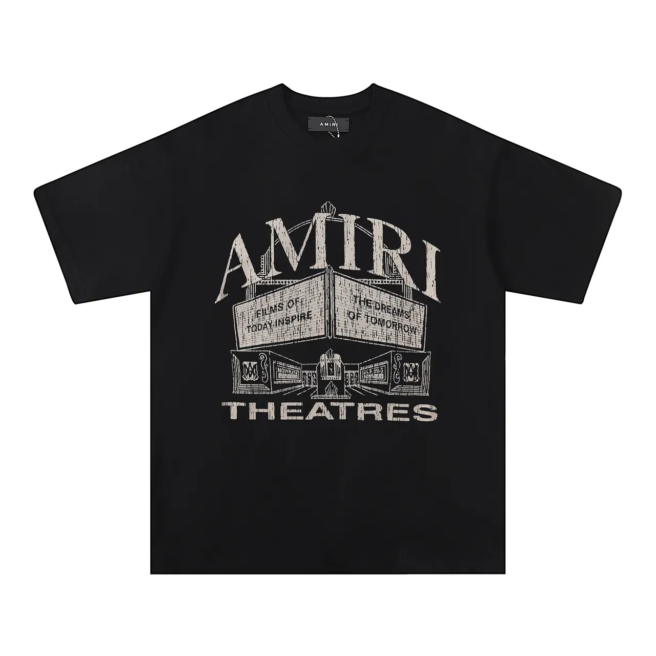 تيشيرت أسود Amiri Theatres بطباعة جرافيك 3