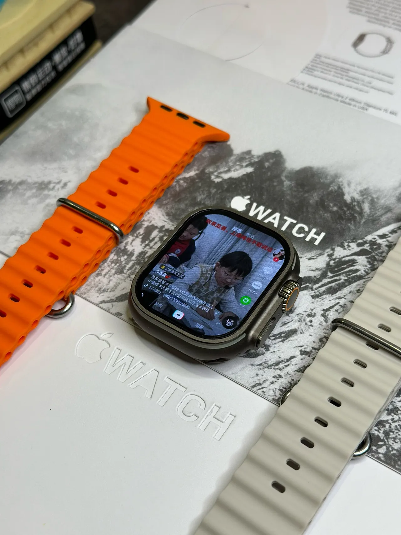 Apple Ultra 灰橙 坚固方形 Case 抬高 Titanium Style Bezel 运动手表 2