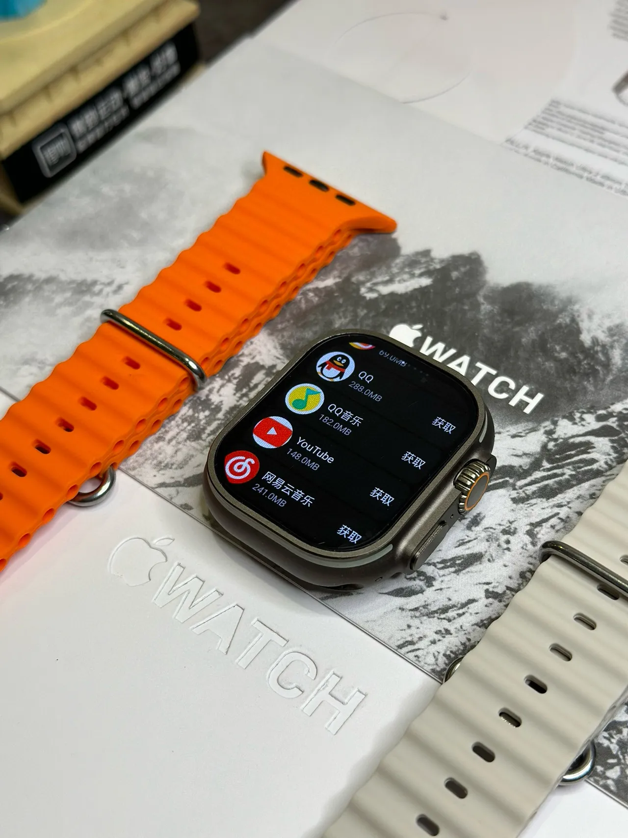 Apple Ultra 灰橙 坚固方形 Case 抬高 Titanium Style Bezel 运动手表 3