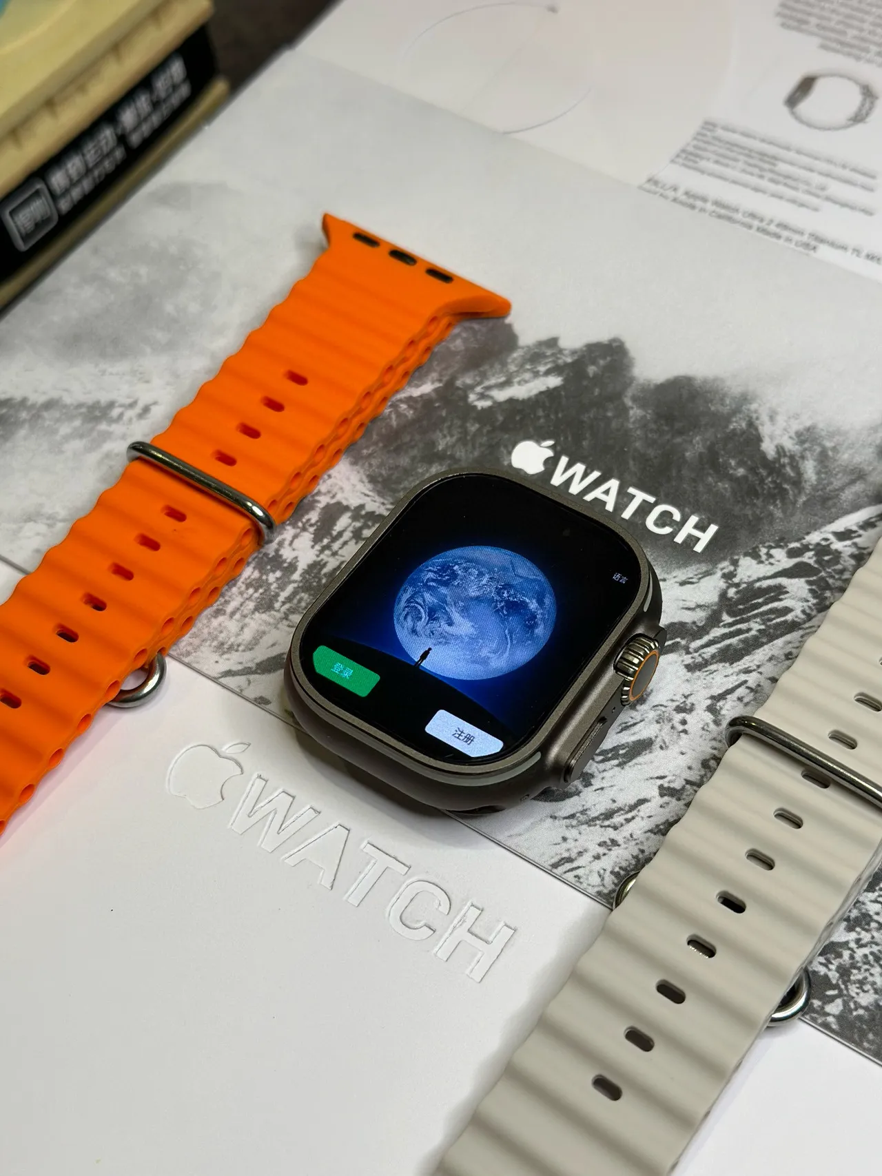 Apple Ultra 灰橙 坚固方形 Case 抬高 Titanium Style Bezel 运动手表 11