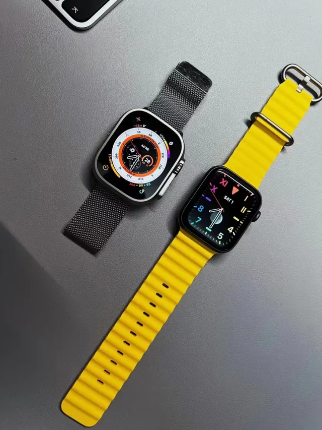 Apple Watch Ultra 2 ধূসর কমলা টাইটেনিয়াম কেস মডুলার স্পোর্ট ব্যান্ড স্পোর্টস ওয়াচ 7