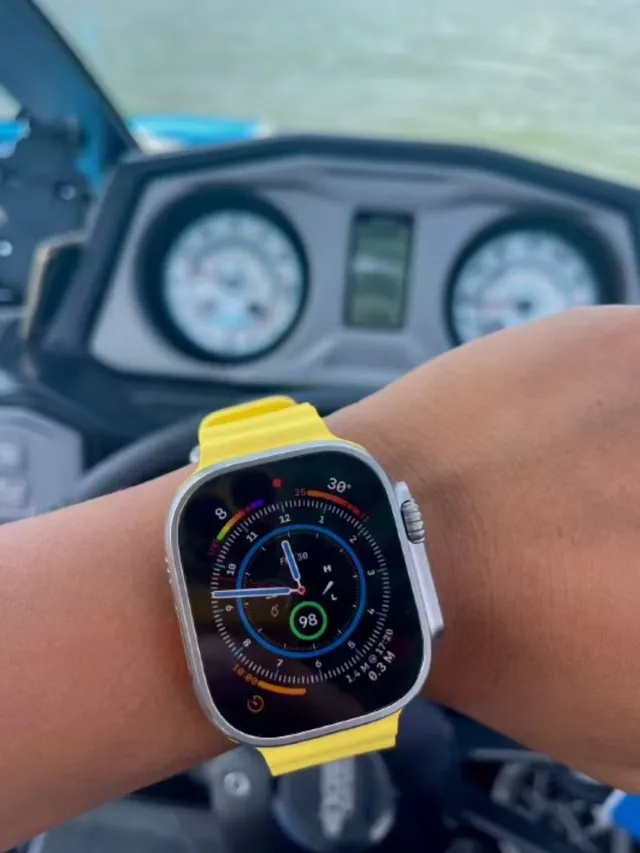 Apple Watch Ultra 2 ধূসর কমলা টাইটেনিয়াম কেস মডুলার স্পোর্ট ব্যান্ড স্পোর্টস ওয়াচ 11