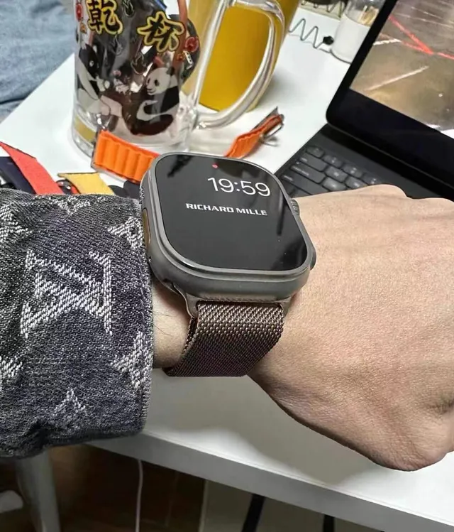 Apple Watch Ultra 2 ধূসর কমলা টাইটেনিয়াম কেস মডুলার স্পোর্ট ব্যান্ড স্পোর্টস ওয়াচ 12