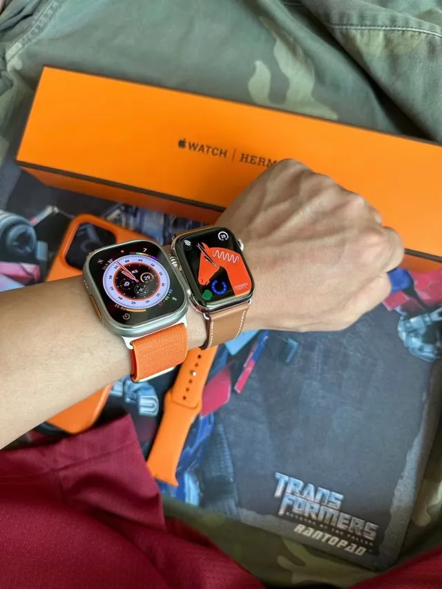 Apple Watch Ultra 2 ধূসর কমলা টাইটেনিয়াম কেস মডুলার স্পোর্ট ব্যান্ড স্পোর্টস ওয়াচ 15