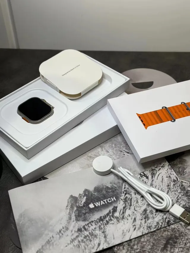 Apple Watch Ultra 2 ধূসর কমলা টাইটেনিয়াম কেস মডুলার স্পোর্ট ব্যান্ড স্পোর্টস ওয়াচ 17