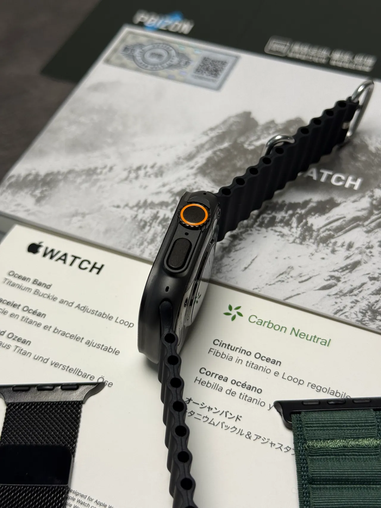Apple Watch Ultra Bande Océan Noire Montre Sport 2