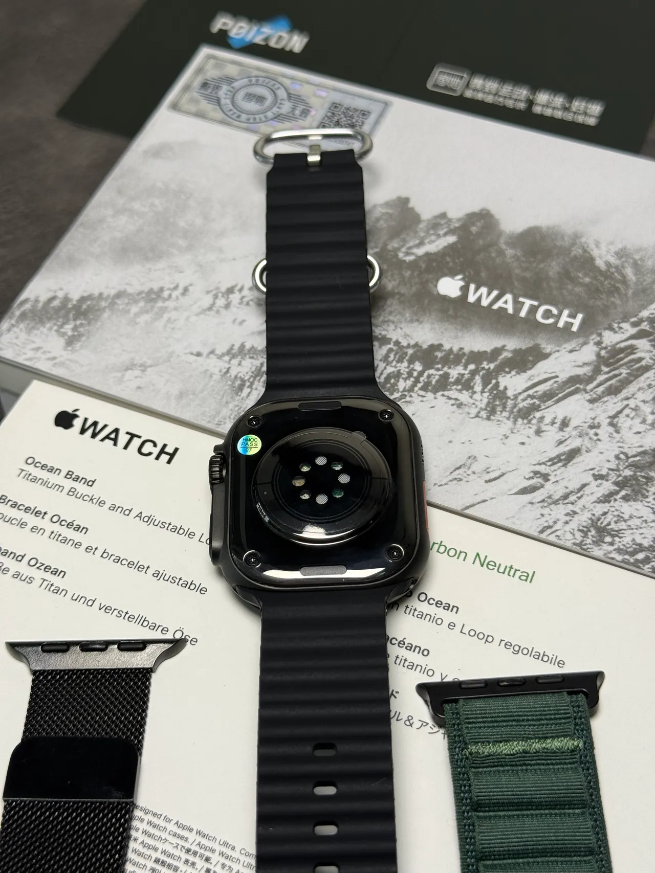 Apple Watch Ultra Bande Océan Noire Montre Sport 7