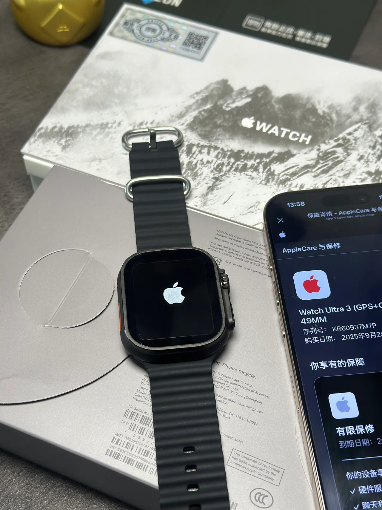 Apple Watch Ultra Bande Océan Noire Montre Sport 9