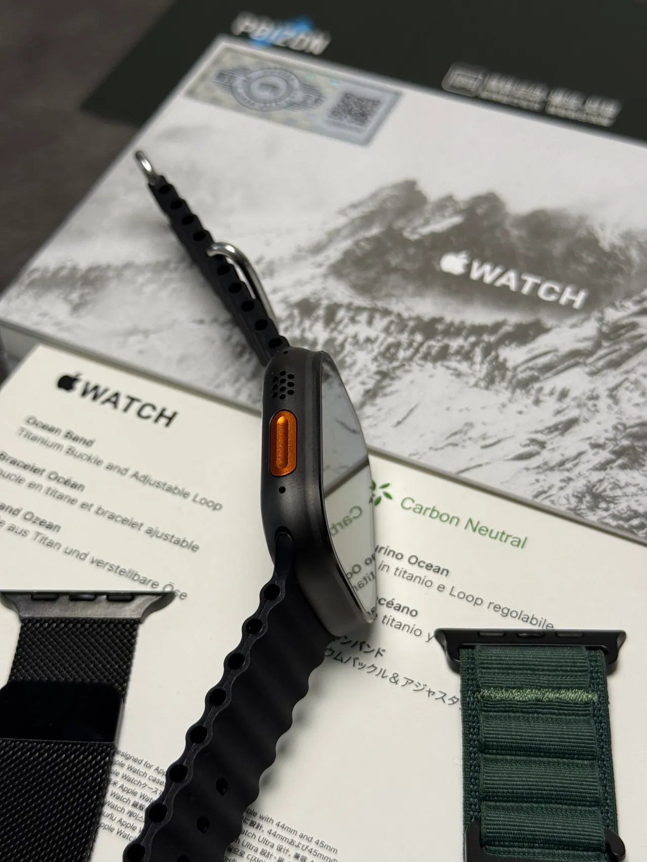 Apple Watch Ultra Bande Océan Noire Montre Sport 14