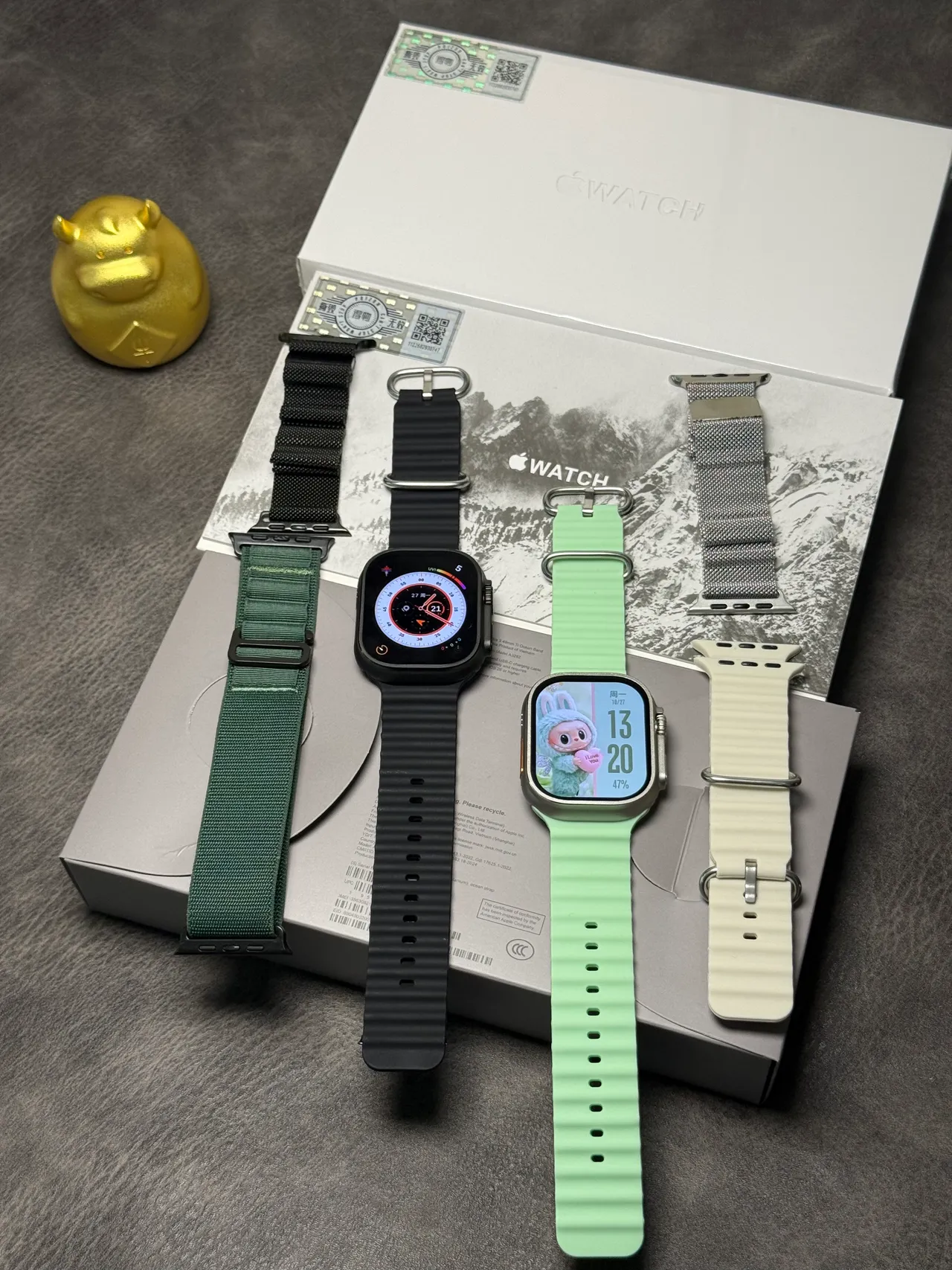 Apple Watch Ultra Bande Océan Noire Montre Sport 16