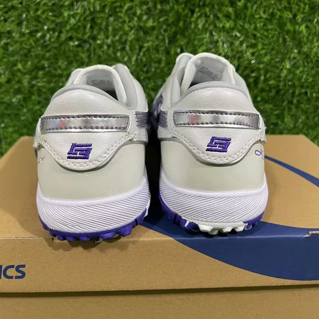 ASICS Arthur's TF White Purple Turf Soccer Shoes 3