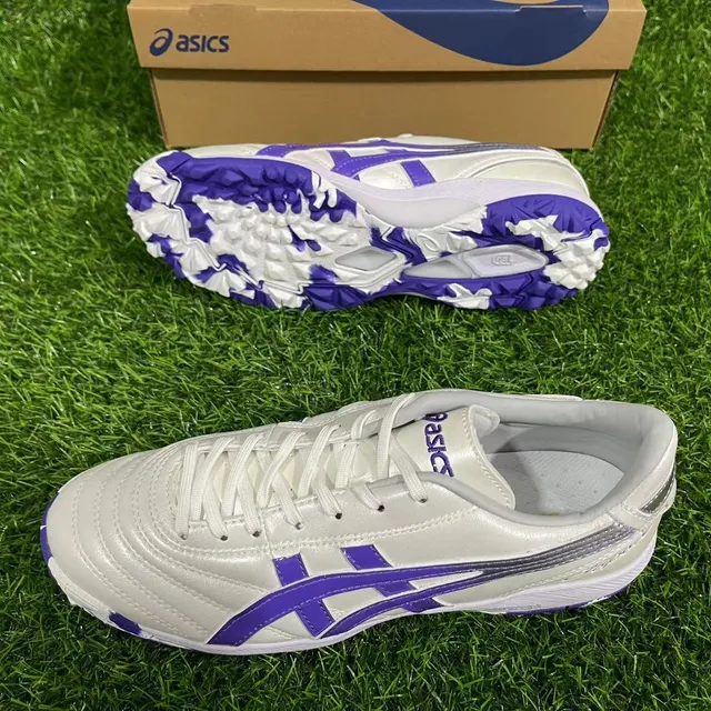 ASICS Arthur's TF White Purple Turf Soccer Shoes 4