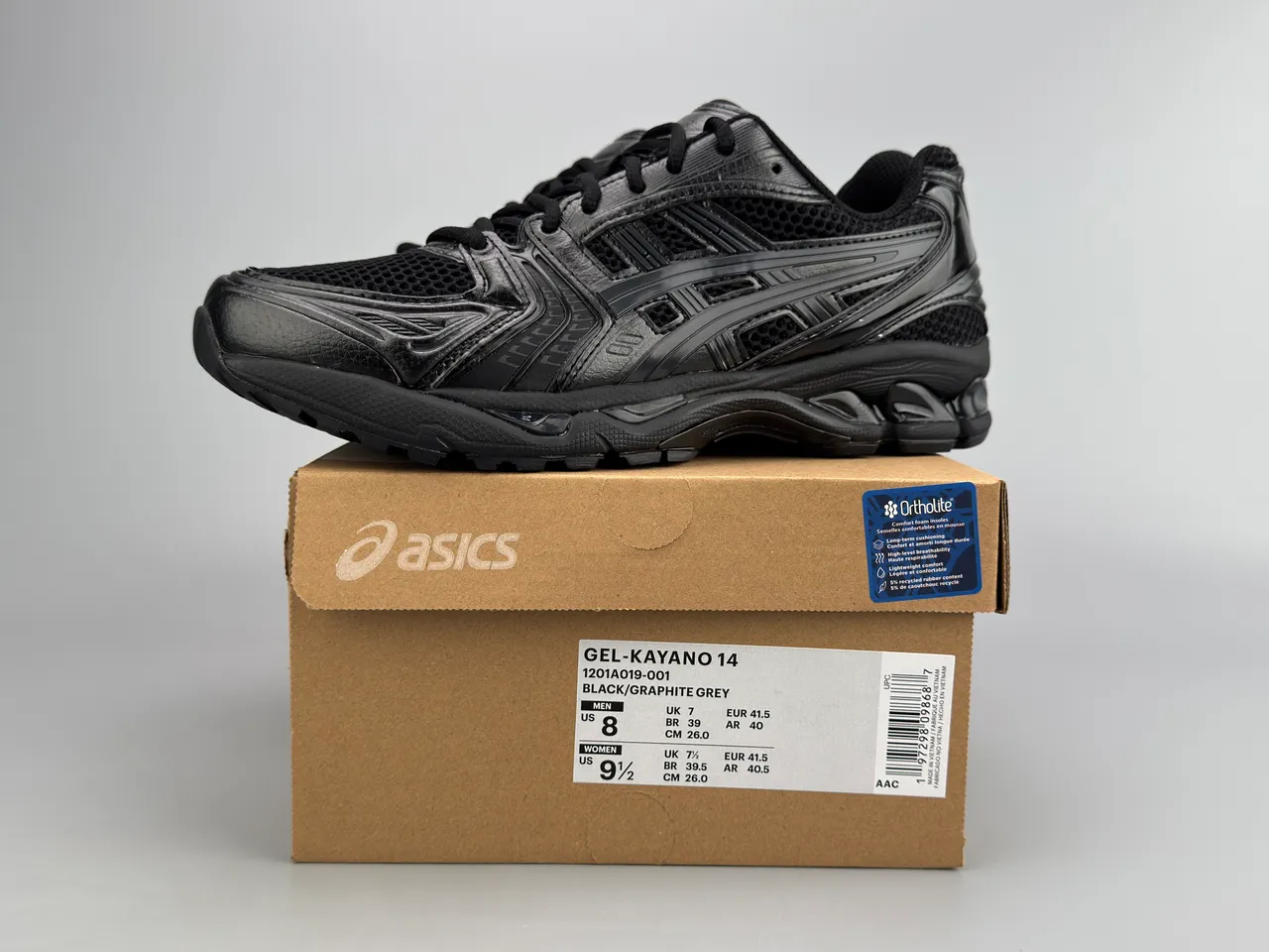 ASICS Gel-Kayano কালো মনোচ্রোম রানিং শু 4