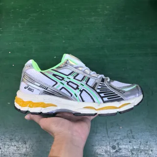 ASICS Gel-Kayano White Silver Lime Green 跑鞋