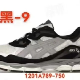 ASICS أحذية جري رمادي أسود تراكبات اصطناعية طبقية وجه علوي شبكي