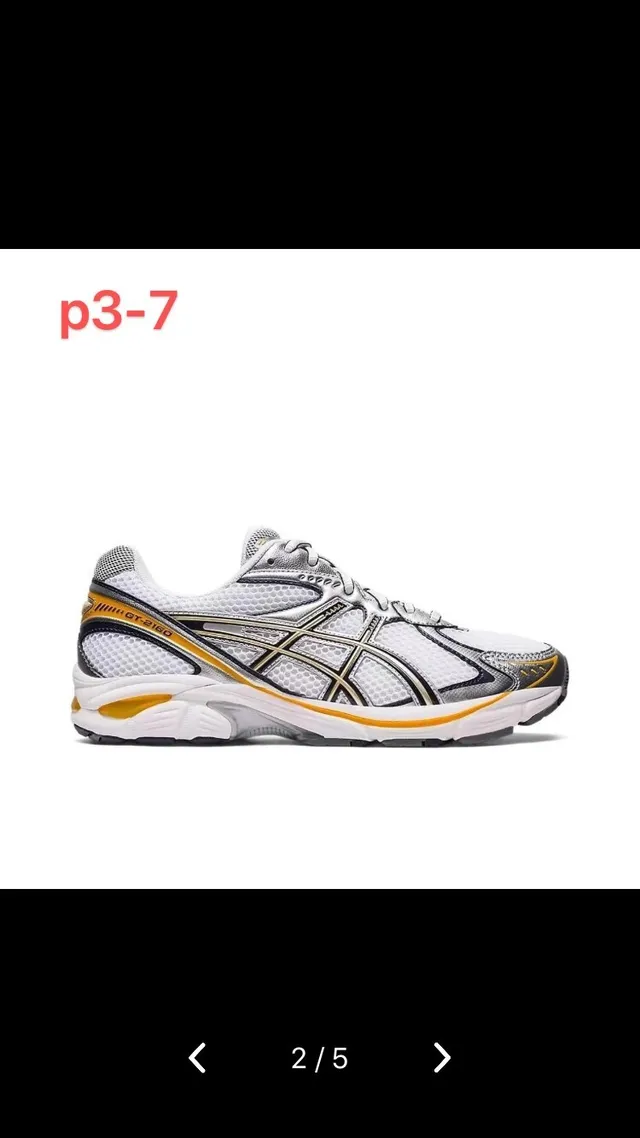 ASICS GT-2160 Prateado Branco Amarelo Tênis de corrida 2