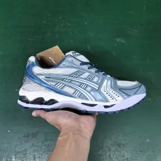 ASICS Running Shoe Silver Gray Navy Blue White Black Running Shoes