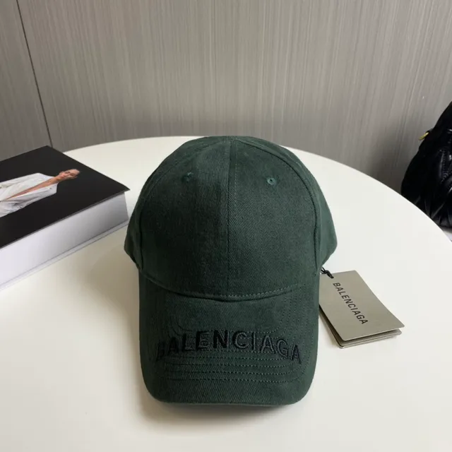Balenciaga Army Green Structured Six-Panel Tonal Embroidered Logo Baseball Cap 2