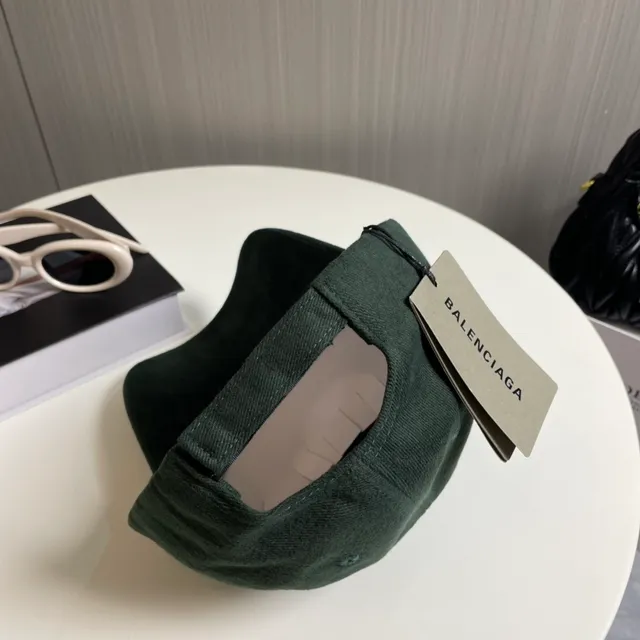Balenciaga Army Green Structured Six-Panel Tonal Embroidered Logo Baseball Cap 5