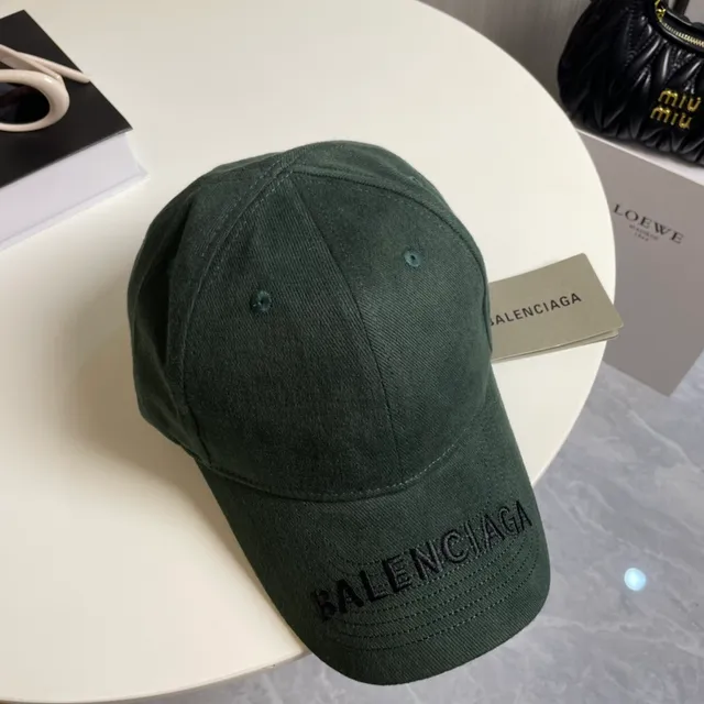 Balenciaga Army Green Structured Six-Panel Tonal Embroidered Logo Baseball Cap 6