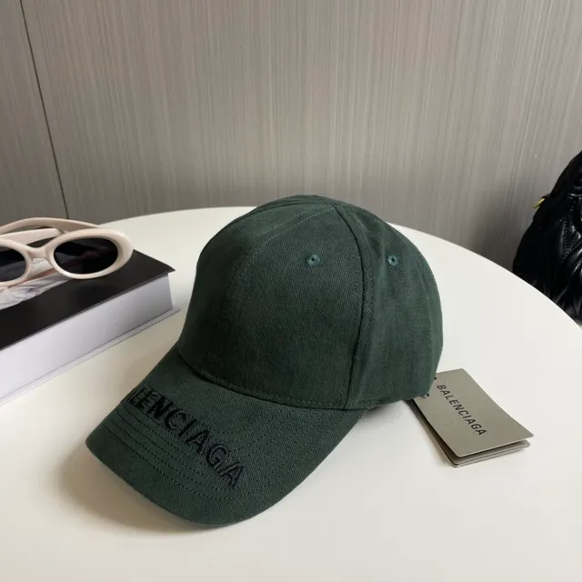 Balenciaga Army Green Structured Six-Panel Tonal Embroidered Logo Baseball Cap 7